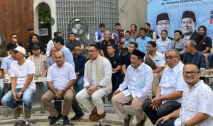 Bacagub dan Bacawagub Jakarta Ridwan Kamil-Suswono menghadiri launching Jalak Nasional dan Deklarasi Kolaborasi Komunitas Relawan Se-Jakarta, Jakarta Selatan, Minggu (1/9/2024).